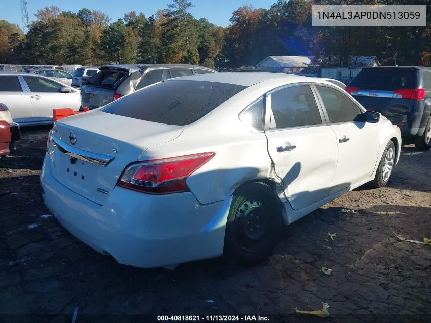 2013 Nissan Altima 2.5 S VIN: 1N4AL3AP0DN513059 Lot: 40818621