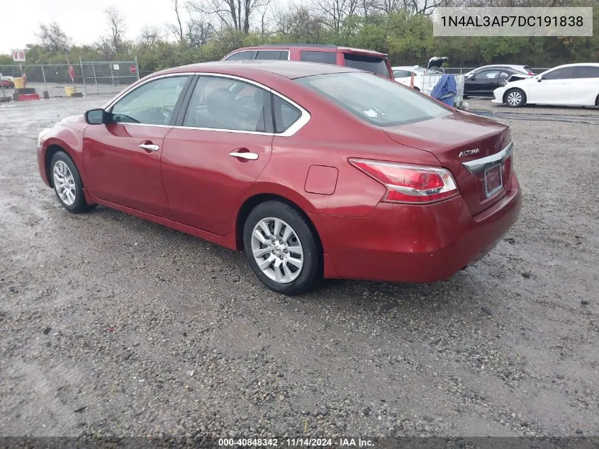 2013 Nissan Altima 2.5 S VIN: 1N4AL3AP7DC191838 Lot: 40848342