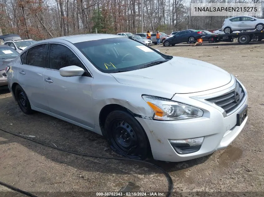 2014 Nissan Altima 2.5 S VIN: 1N4AL3AP4EN215275 Lot: 38752343