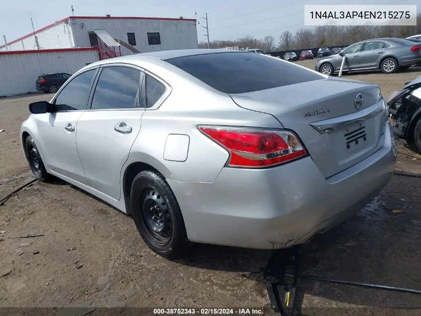 2014 Nissan Altima 2.5 S VIN: 1N4AL3AP4EN215275 Lot: 38752343