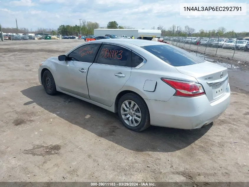 2014 Nissan Altima VIN: 1N4AL3AP6EC292791 Lot: 39011183