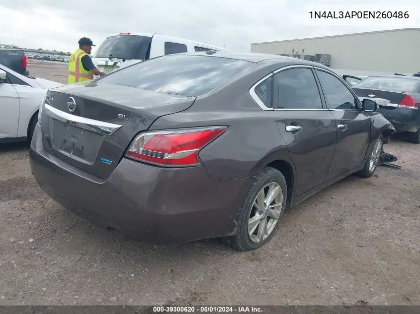 2014 Nissan Altima 2.5 Sl VIN: 1N4AL3AP0EN260486 Lot: 39300620