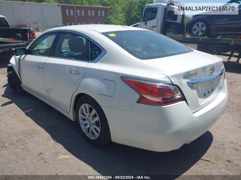 2014 Nissan Altima 2.5 S VIN: 1N4AL3AP2EC155170 Lot: 39482284