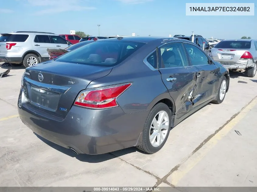 2014 Nissan Altima 2.5 Sv VIN: 1N4AL3AP7EC324082 Lot: 39514043