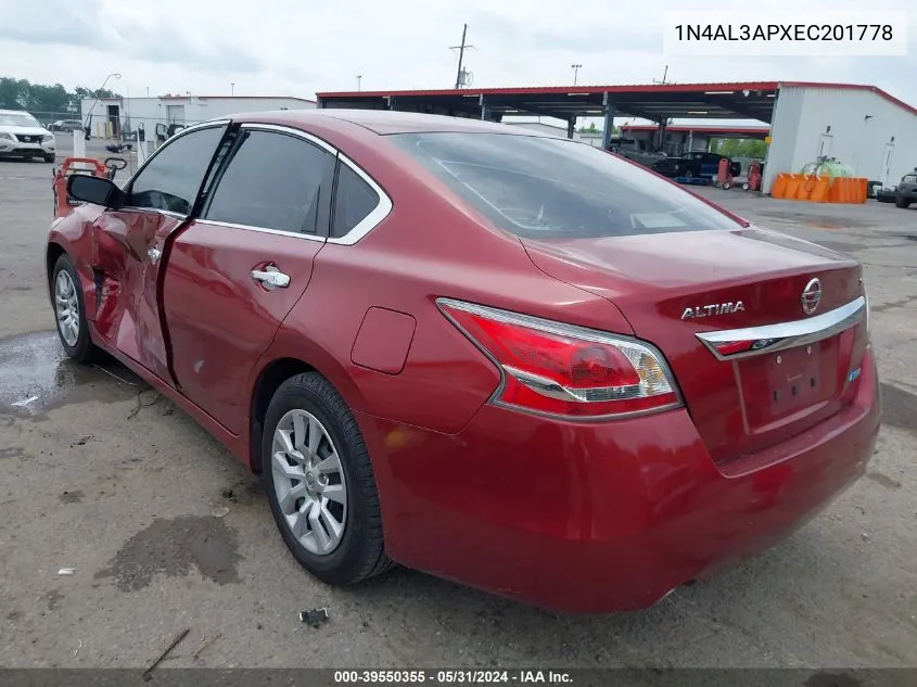 2014 Nissan Altima 2.5/2.5 S/2.5 Sl/2.5 Sv VIN: 1N4AL3APXEC201778 Lot: 39550355