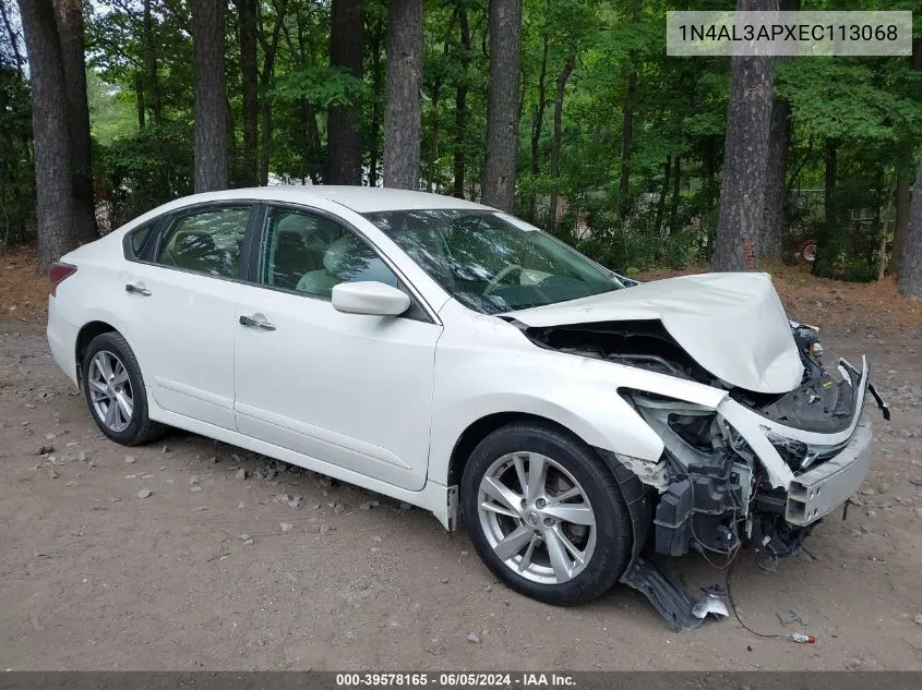 2014 Nissan Altima 2.5 Sv VIN: 1N4AL3APXEC113068 Lot: 39578165