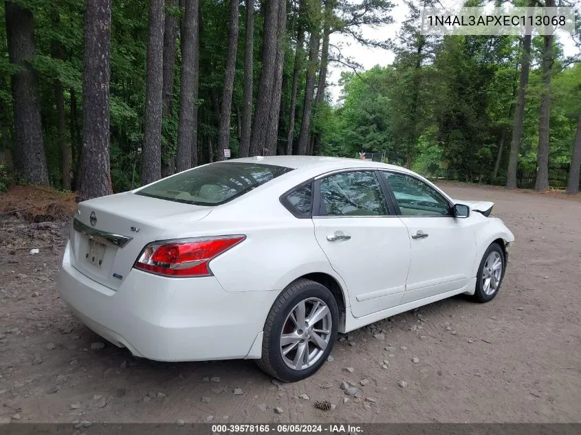 2014 Nissan Altima 2.5 Sv VIN: 1N4AL3APXEC113068 Lot: 39578165