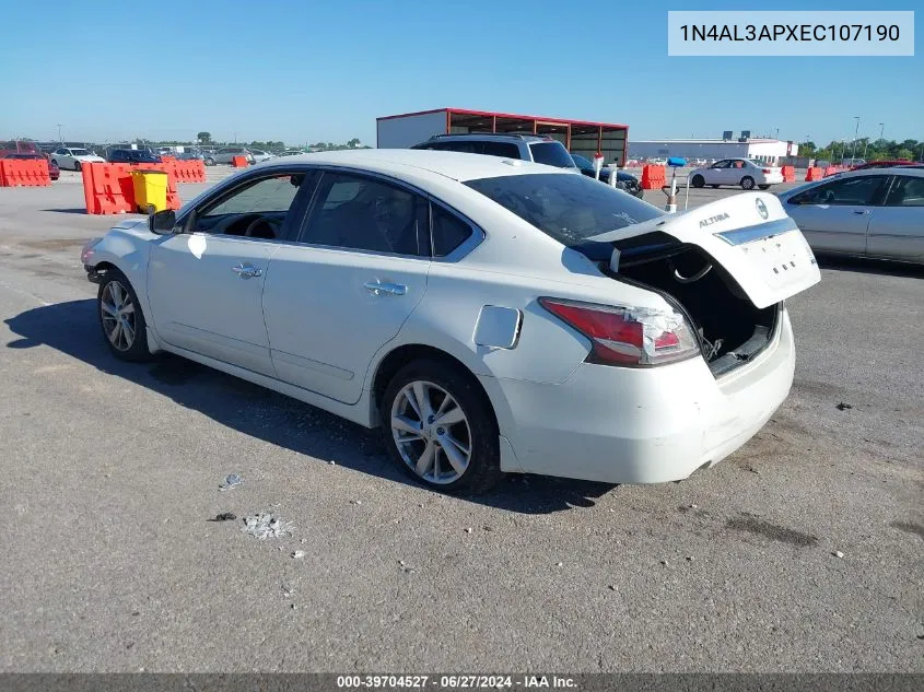 2014 Nissan Altima 2.5 Sl VIN: 1N4AL3APXEC107190 Lot: 39704527