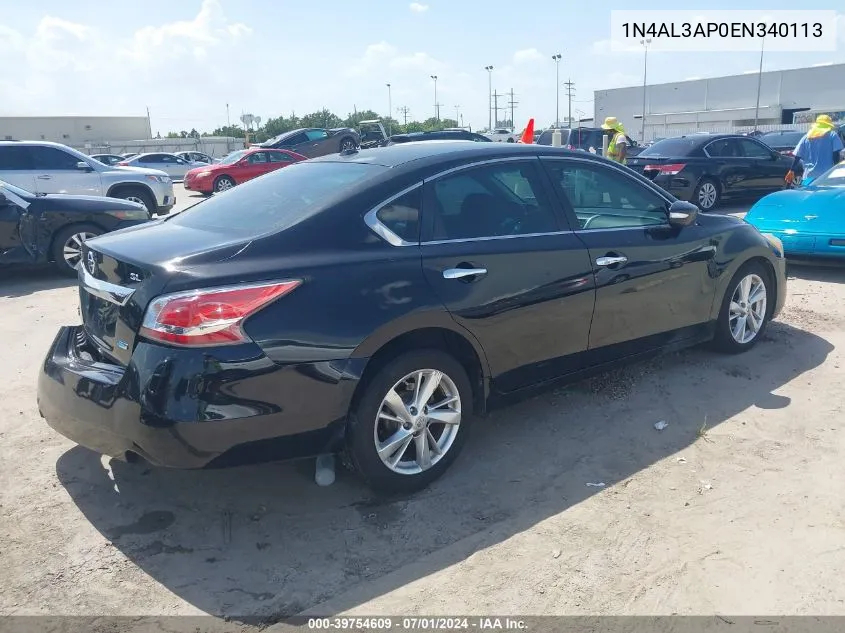 2014 Nissan Altima 2.5 Sl VIN: 1N4AL3AP0EN340113 Lot: 39754609