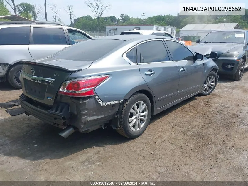 2014 Nissan Altima 2.5 S VIN: 1N4AL3AP0EC298652 Lot: 39812607