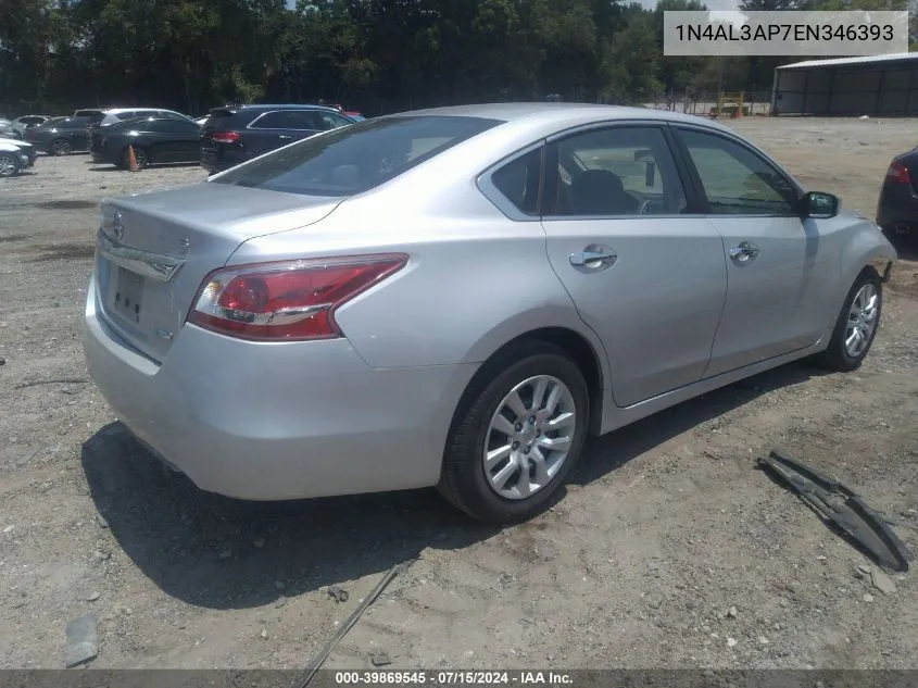 2014 Nissan Altima 2.5/2.5 S/2.5 Sl/2.5 Sv VIN: 1N4AL3AP7EN346393 Lot: 39869545