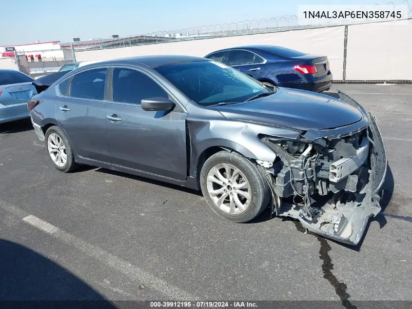 2014 Nissan Altima 2.5/2.5 S/2.5 Sl/2.5 Sv VIN: 1N4AL3AP6EN358745 Lot: 39912195