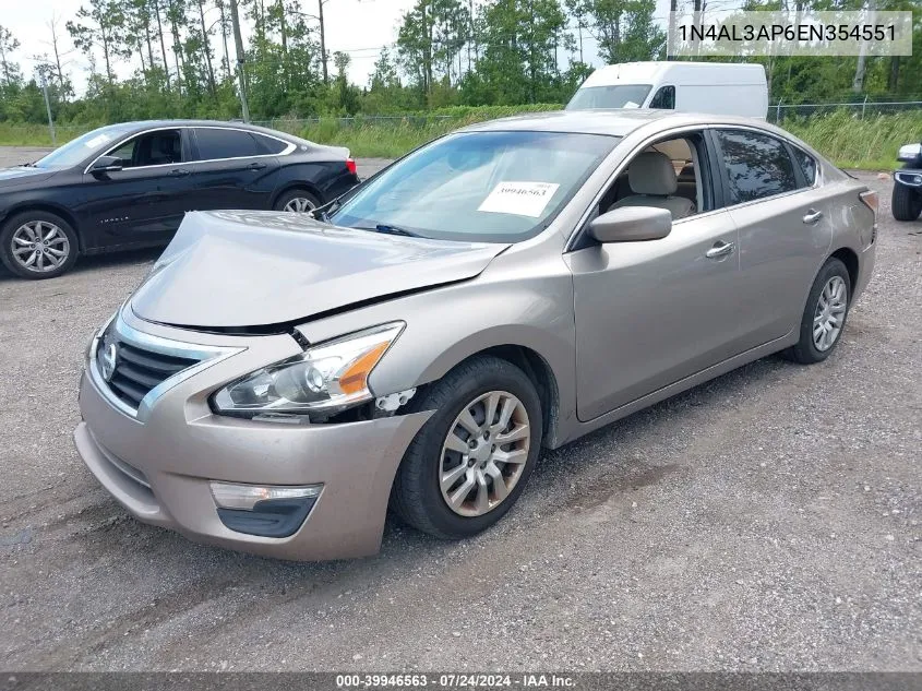 2014 Nissan Altima 2.5/2.5 S/2.5 Sl/2.5 Sv VIN: 1N4AL3AP6EN354551 Lot: 39946563