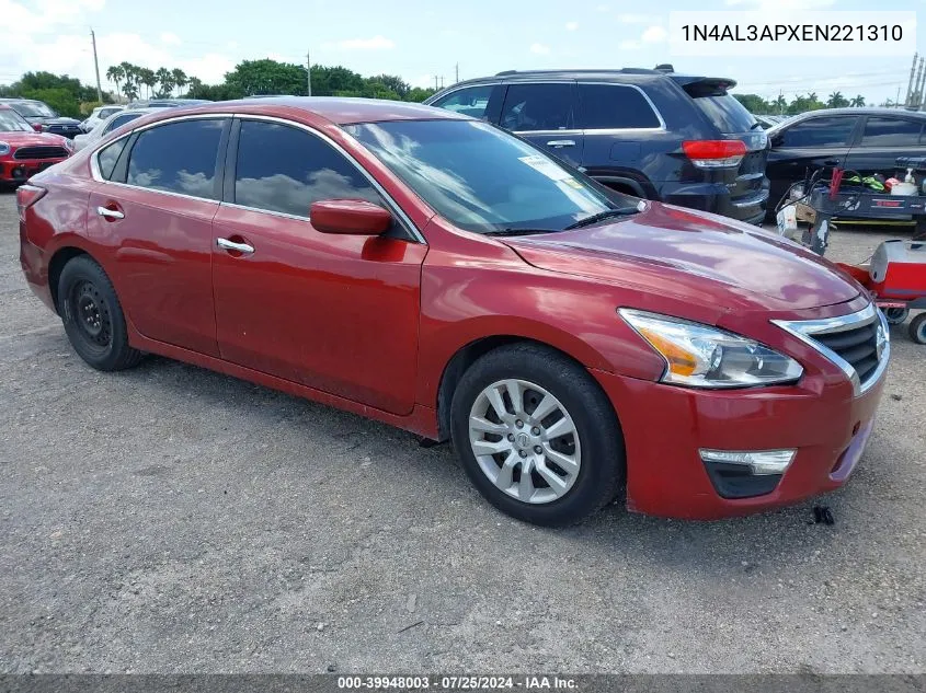 2014 Nissan Altima 2.5 S VIN: 1N4AL3APXEN221310 Lot: 39948003