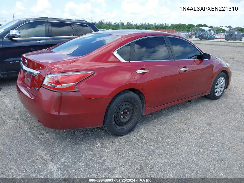 1N4AL3APXEN221310 2014 Nissan Altima 2.5 S