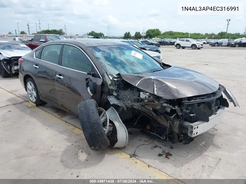 2014 Nissan Altima 2.5 Sv VIN: 1N4AL3AP4EC316991 Lot: 39971438