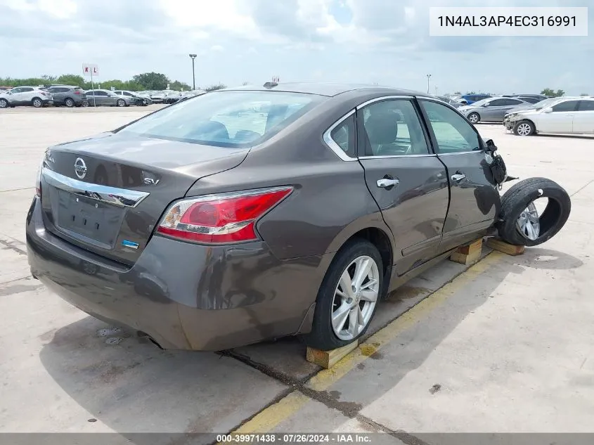 2014 Nissan Altima 2.5 Sv VIN: 1N4AL3AP4EC316991 Lot: 39971438