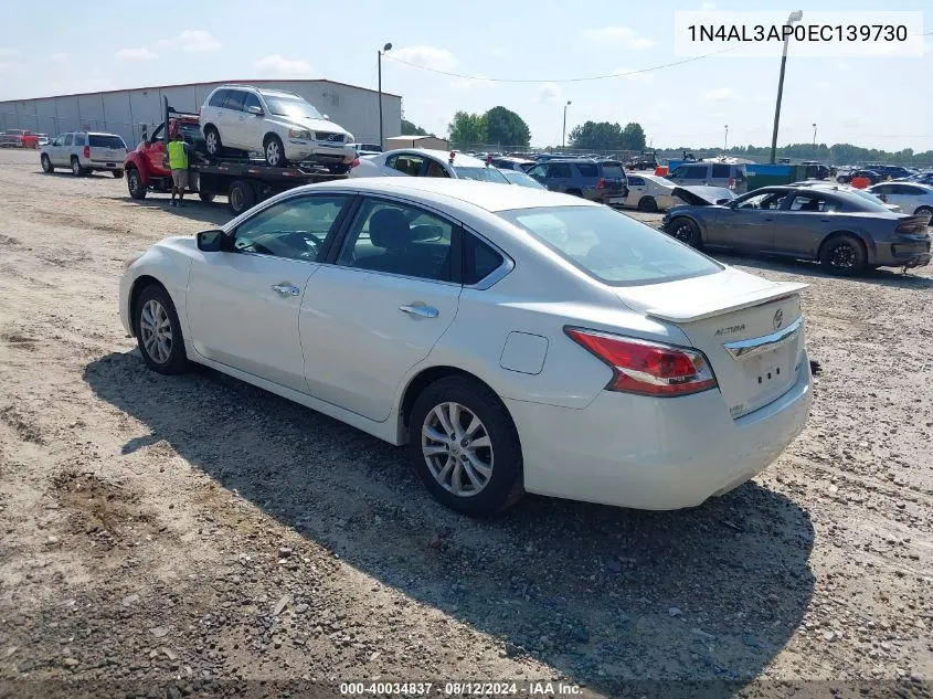 2014 Nissan Altima 2.5 S VIN: 1N4AL3AP0EC139730 Lot: 40034837