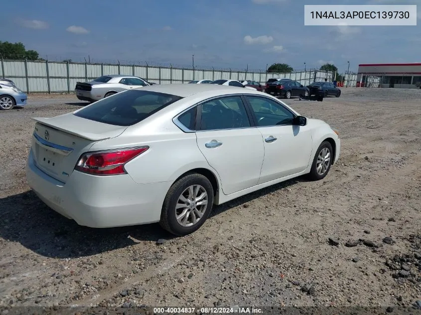 2014 Nissan Altima 2.5 S VIN: 1N4AL3AP0EC139730 Lot: 40034837