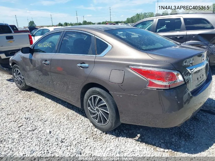 2014 Nissan Altima 2.5/2.5 S/2.5 Sl/2.5 Sv VIN: 1N4AL3AP8EC405365 Lot: 40053772