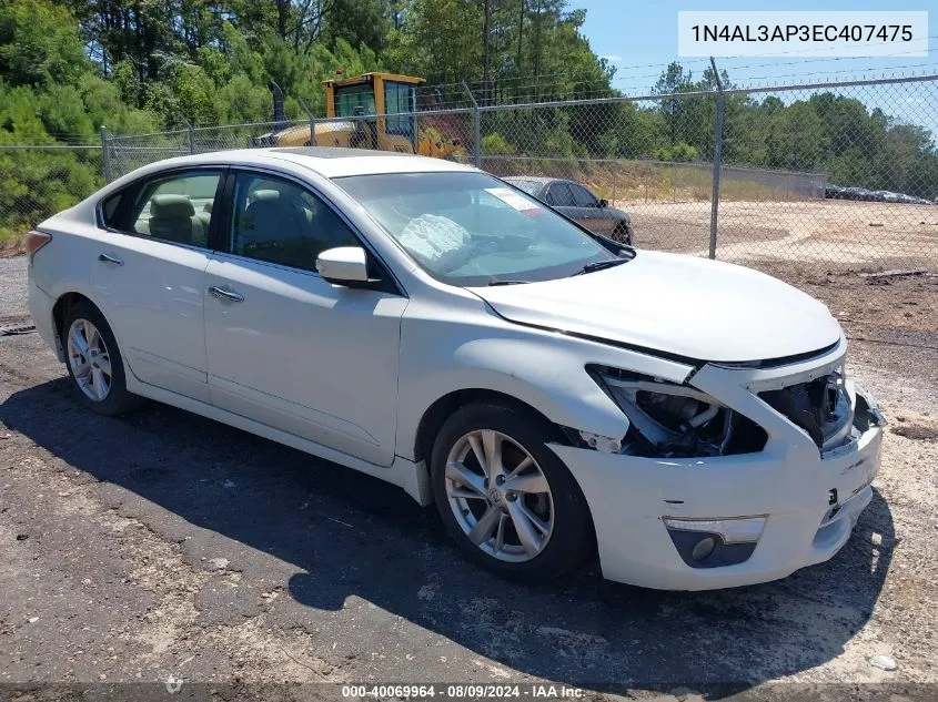 2014 Nissan Altima 2.5 Sl VIN: 1N4AL3AP3EC407475 Lot: 40069964