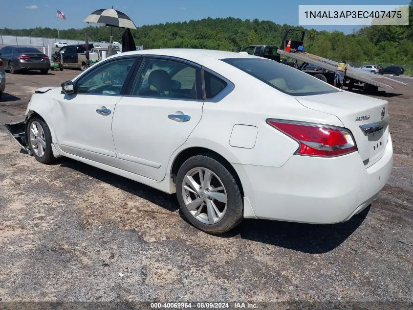 2014 Nissan Altima 2.5 Sl VIN: 1N4AL3AP3EC407475 Lot: 40069964