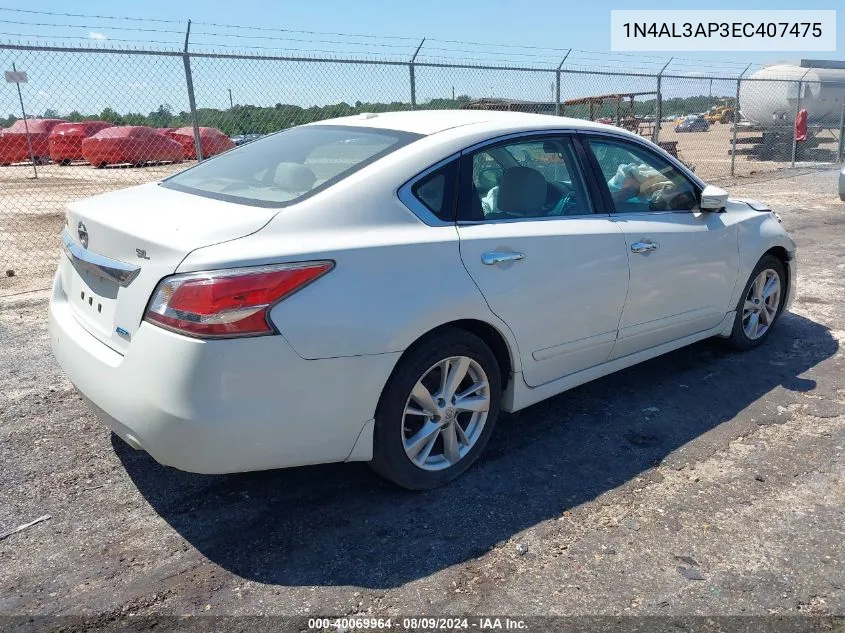 2014 Nissan Altima 2.5 Sl VIN: 1N4AL3AP3EC407475 Lot: 40069964