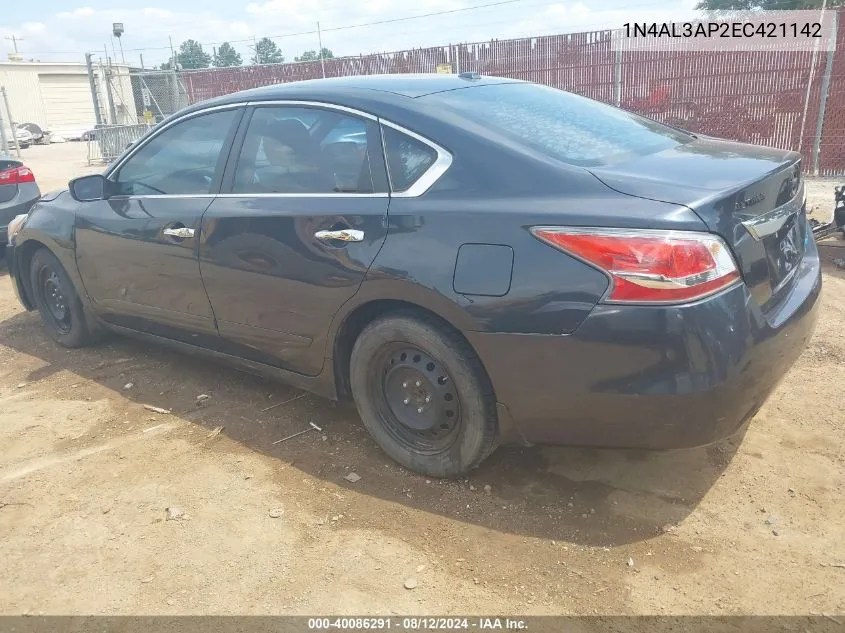 2014 Nissan Altima 2.5 S VIN: 1N4AL3AP2EC421142 Lot: 40086291