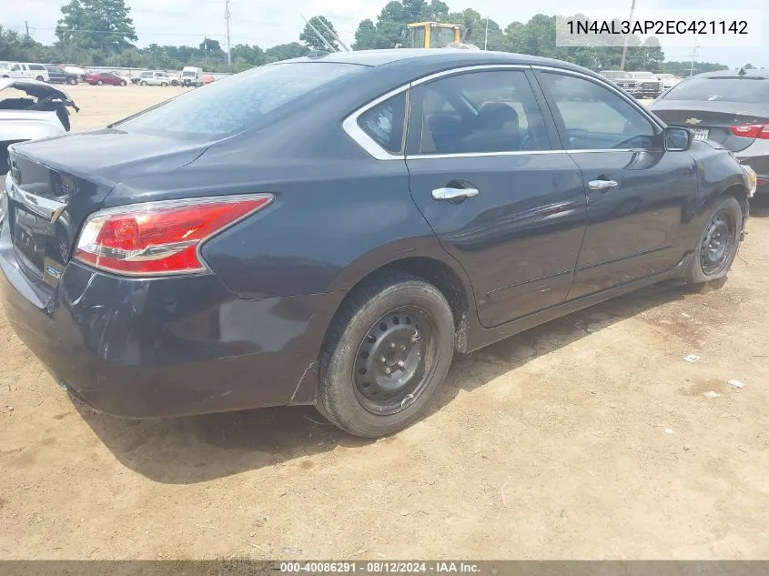 2014 Nissan Altima 2.5 S VIN: 1N4AL3AP2EC421142 Lot: 40086291