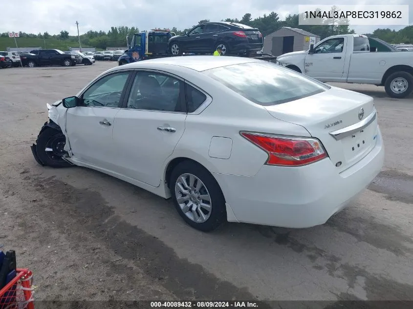 2014 Nissan Altima 2.5 S VIN: 1N4AL3AP8EC319862 Lot: 40089432