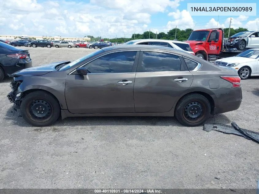 1N4AL3AP0EN360989 2014 Nissan Altima 2.5 S