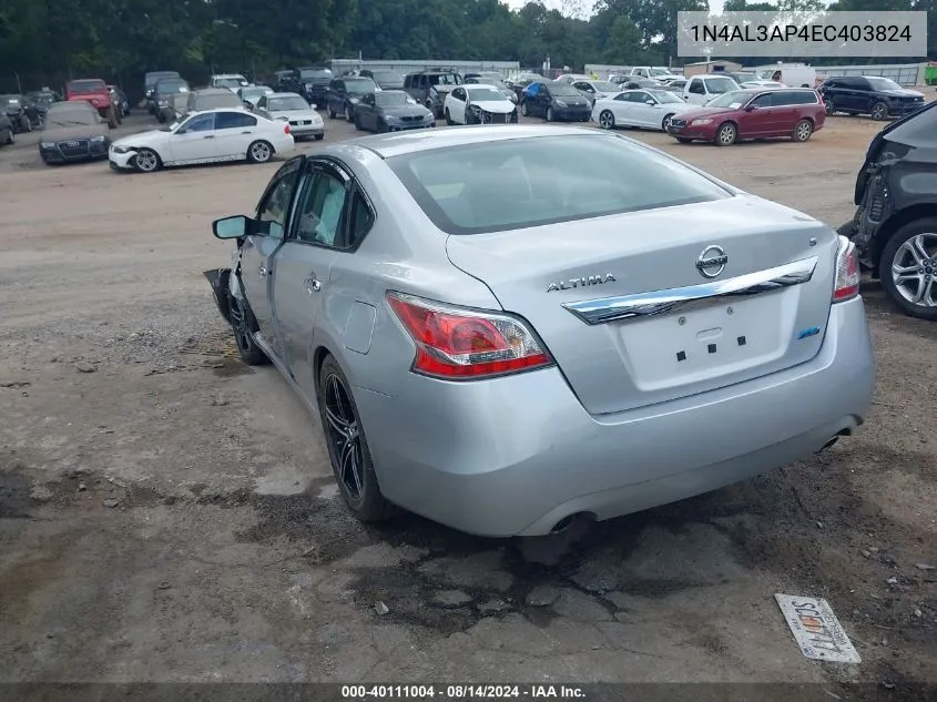 2014 Nissan Altima 2.5/2.5 S/2.5 Sl/2.5 Sv VIN: 1N4AL3AP4EC403824 Lot: 40111004