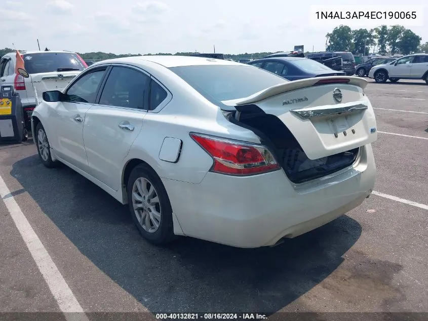 1N4AL3AP4EC190065 2014 Nissan Altima 2.5 S