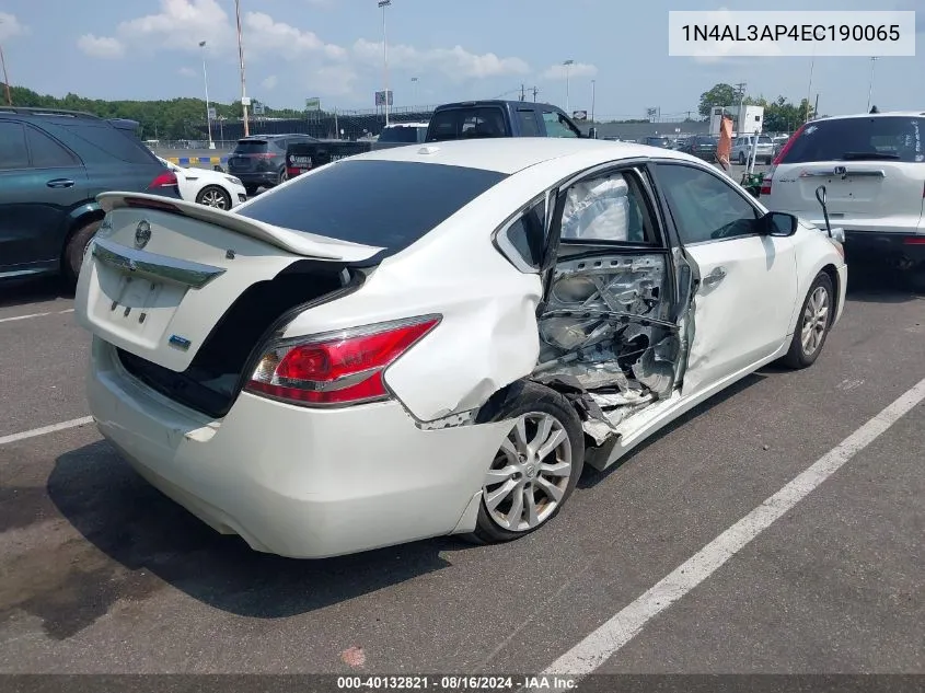 2014 Nissan Altima 2.5 S VIN: 1N4AL3AP4EC190065 Lot: 40132821