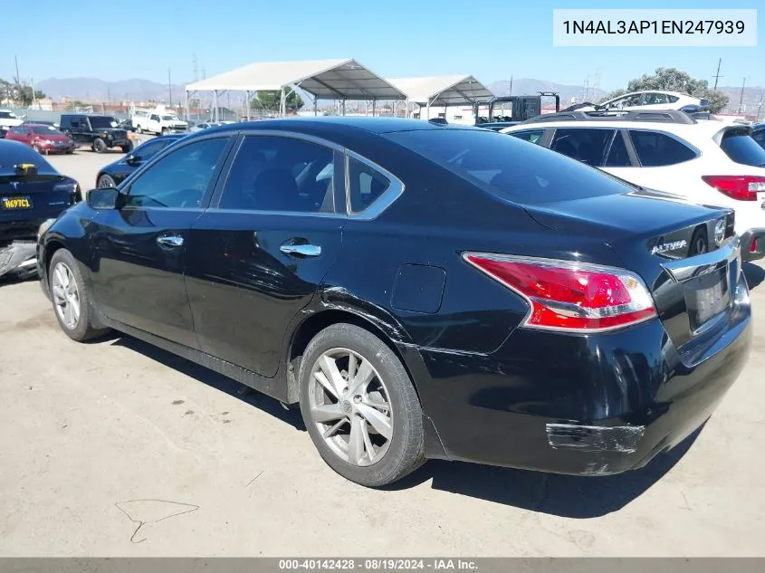 2014 Nissan Altima 2.5 Sv VIN: 1N4AL3AP1EN247939 Lot: 40142428