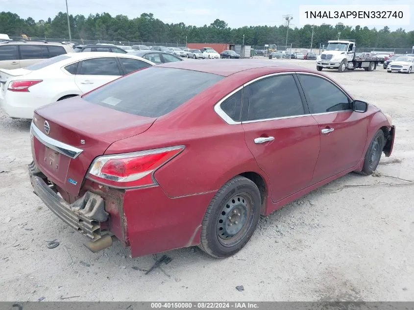 2014 Nissan Altima 2.5 S VIN: 1N4AL3AP9EN332740 Lot: 40150080