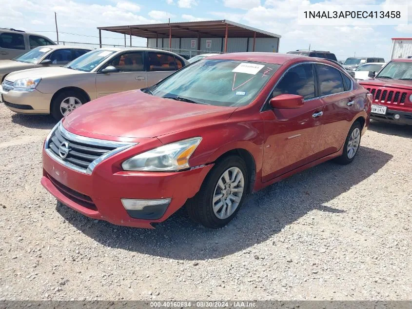 2014 Nissan Altima 2.5/2.5 S/2.5 Sl/2.5 Sv VIN: 1N4AL3AP0EC413458 Lot: 40160684