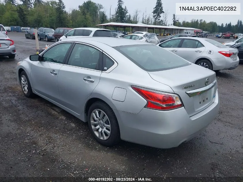 2014 Nissan Altima 2.5/2.5 S/2.5 Sl/2.5 Sv VIN: 1N4AL3AP0EC402282 Lot: 40192302