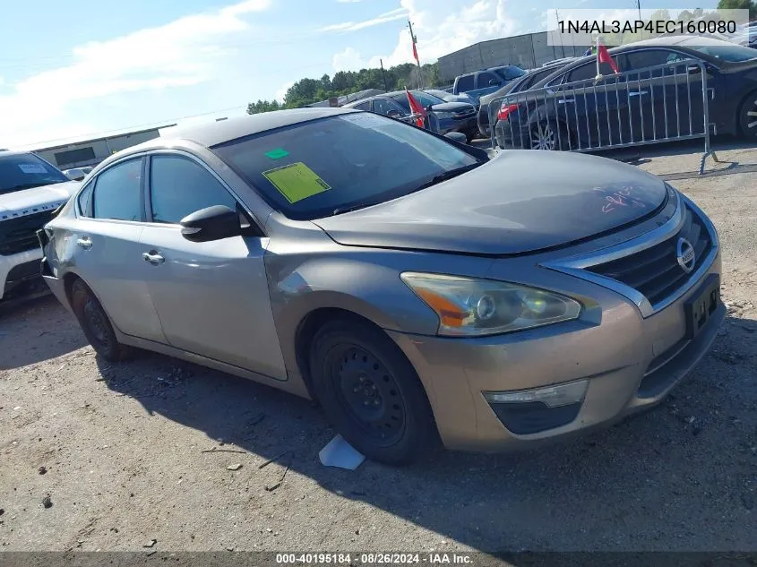 2014 Nissan Altima 2.5 S VIN: 1N4AL3AP4EC160080 Lot: 40195184