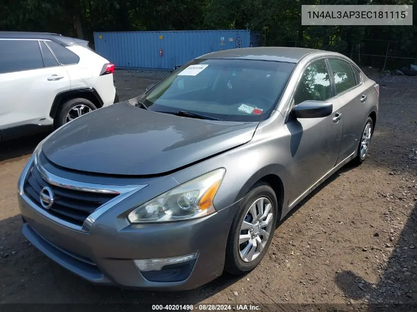 1N4AL3AP3EC181115 2014 Nissan Altima 2.5 S