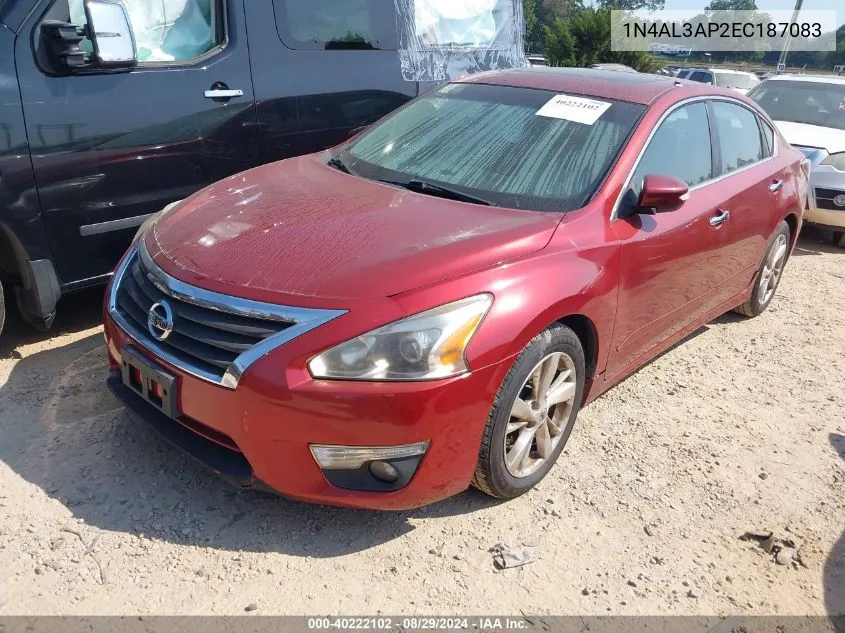 2014 Nissan Altima 2.5 Sl VIN: 1N4AL3AP2EC187083 Lot: 40222102