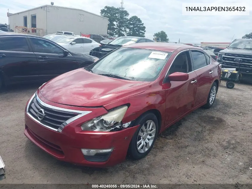 2014 Nissan Altima 2.5/S/Sv/Sl VIN: 1N4AL3AP9EN365432 Lot: 40245055