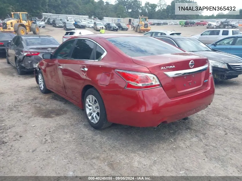 2014 Nissan Altima 2.5/S/Sv/Sl VIN: 1N4AL3AP9EN365432 Lot: 40245055