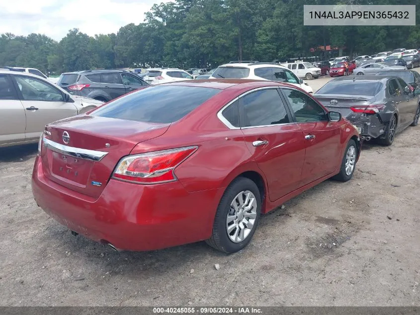 2014 Nissan Altima 2.5/S/Sv/Sl VIN: 1N4AL3AP9EN365432 Lot: 40245055