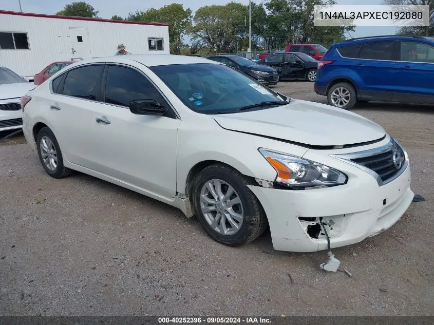 2014 Nissan Altima 2.5 S VIN: 1N4AL3APXEC192080 Lot: 40252396