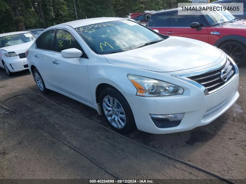 2014 Nissan Altima 2.5 S VIN: 1N4AL3AP8EC194605 Lot: 40254899