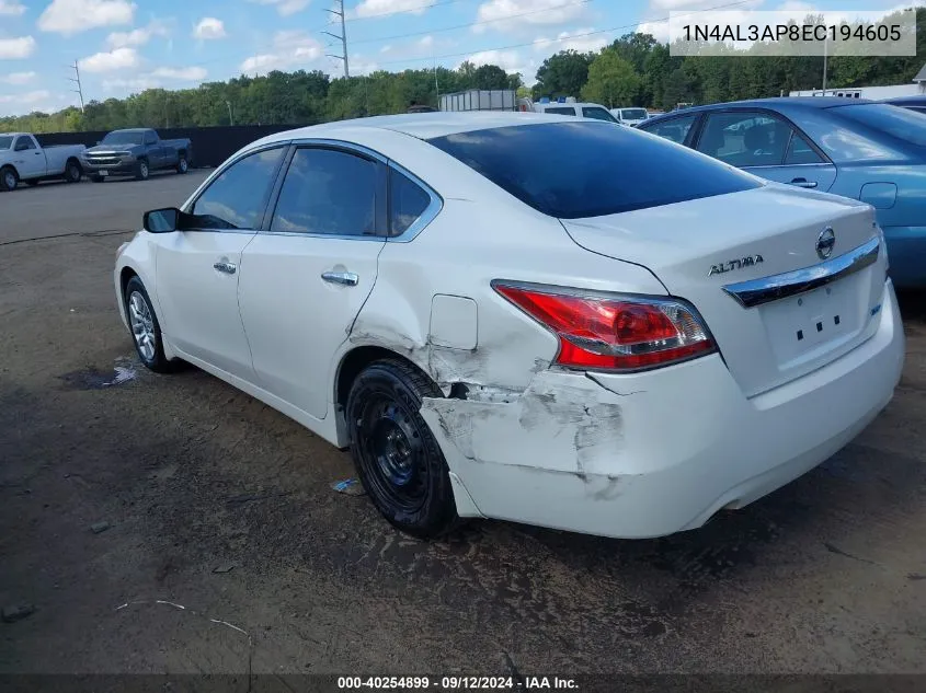 2014 Nissan Altima 2.5 S VIN: 1N4AL3AP8EC194605 Lot: 40254899