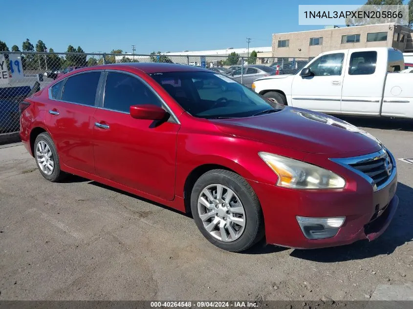 2014 Nissan Altima 2.5 S VIN: 1N4AL3APXEN205866 Lot: 40264548