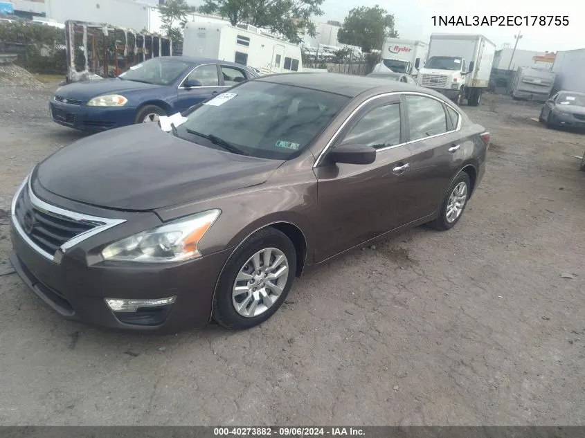 2014 Nissan Altima 2.5/S/Sv/Sl VIN: 1N4AL3AP2EC178755 Lot: 40273882