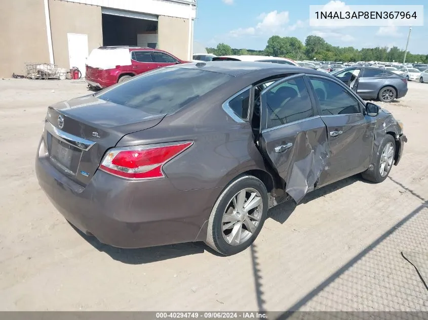 1N4AL3AP8EN367964 2014 Nissan Altima 2.5/2.5 S/2.5 Sl/2.5 Sv